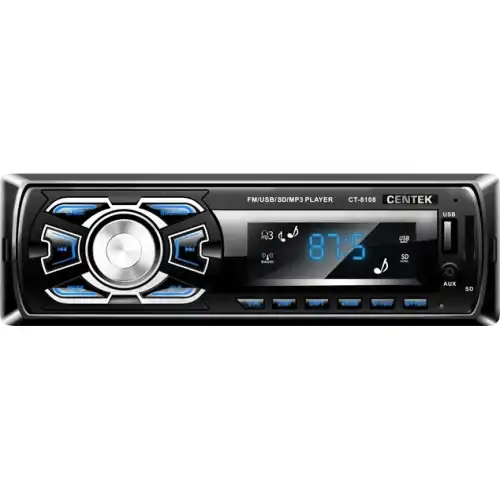Автомагнитола Centek CT-8108 чёрный+голубой