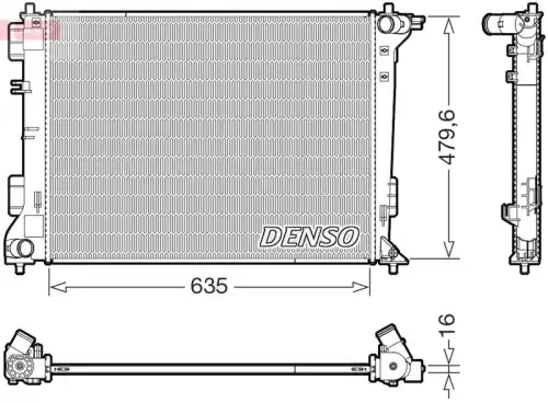 Радиатор системы охлаждения двигателя DENSO DRM41028