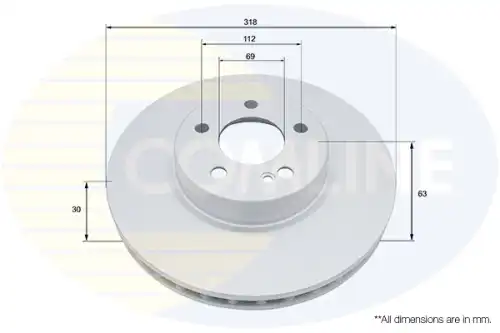 Тормозной диск COMLINE ADC5040V вентилируемый , передняя ось