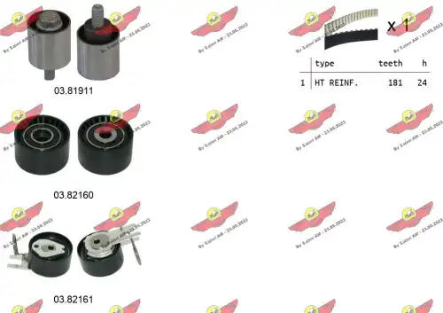 Комплект ремня ГРМ 04.5490 AUTOKIT