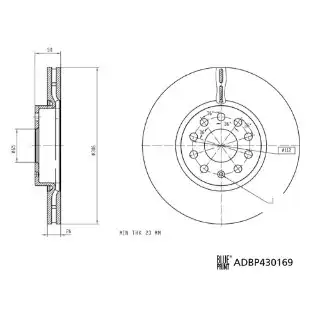 Тормозной диск ADBP430169 BLUE PRINT