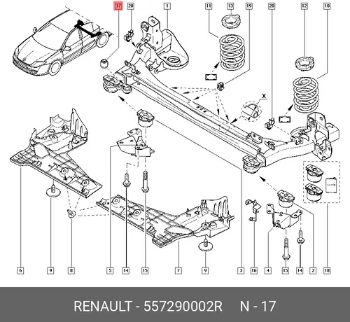 САЙЛЕНТБЛОК 557290002R RENAULT