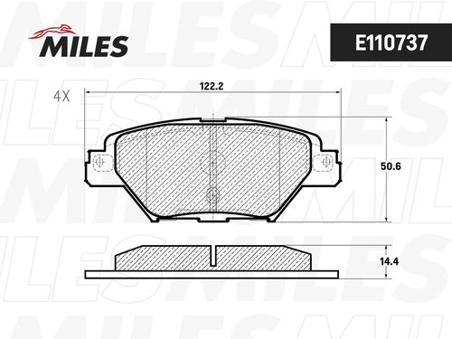 Тормозные колодки дисковые MILES E110737