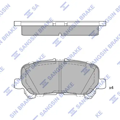 Тормозные колодки дисковые задняя ось SANGSIN SP4502