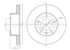 Тормозной диск METELLI 23-0532C вентилируемый , передняя ось