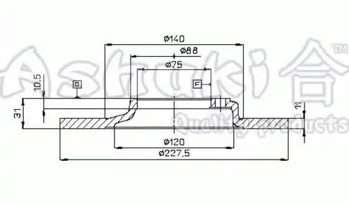 Тормозной диск ASHUKI 0990-4103