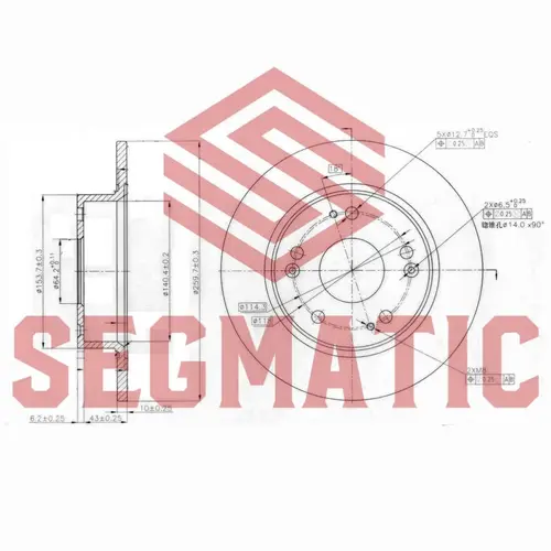 Тормозной диск SEGMATIC SBD30093316