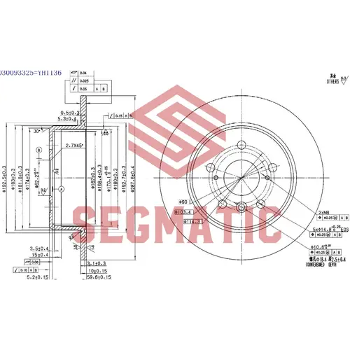 Тормозной диск SEGMATIC SBD30093325