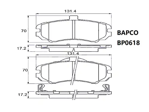 Тормозные колодки дисковые BAPCO BP0618