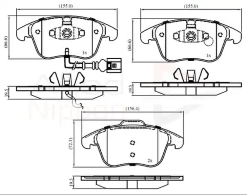колодки дисковые п. VW ADB16022 COMLINE