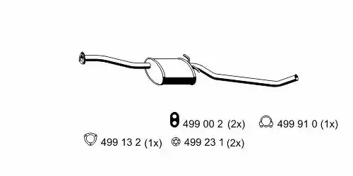 глушитель средняя часть Opel 24044 ERNST