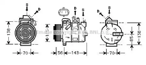 компрессор кондиционера Opel OLAK357 PRASCO