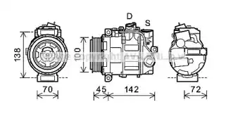 компрессор кондиционера MB MSK344 PRASCO