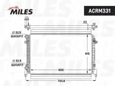 Радиатор системы охлаждения двигателя MILES ACRM331