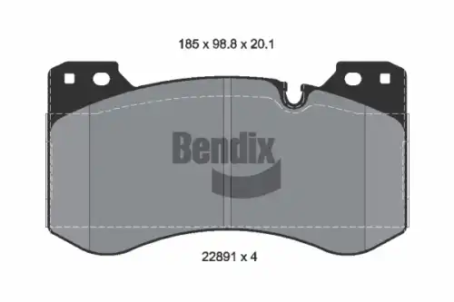 Комплект тормозных колодок, дисковый тормоз BPD2499 BENDIX