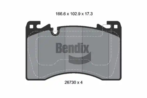Комплект тормозных колодок, дисковый тормоз BPD2532 BENDIX