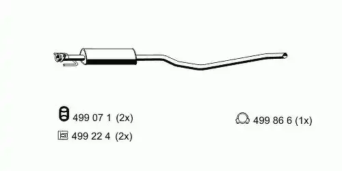 глушитель средняя часть Opel 43007 ERNST