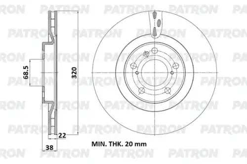 Тормозной диск PATRON PBD1328
