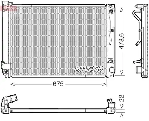 Радиатор системы охлаждения двигателя DENSO DRM51016
