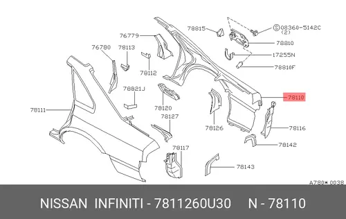 Крыло NISSAN 78112-60U30