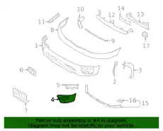 BUMPER FRONT RH 62024-9FV0H NISSAN