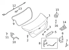 BUMPER-RUBBER,TRUNK LID 84840-6LA1A NISSAN