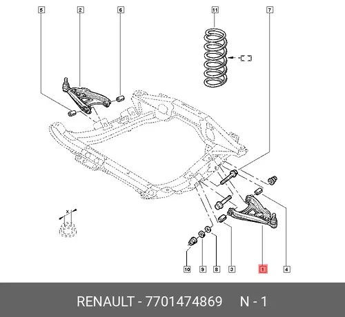 рычаг левый Ren 77 01 474 869 RENAULT