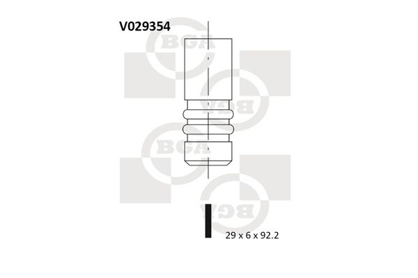 клапан выпускной! 29x6x92.2\ Opel Astra/Vectra/Omega/Frontera 1.8-2.5 92>