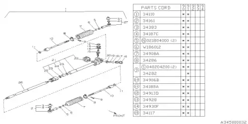 пыльник рулев. рейки Maz 31232-GA040 SUBARU