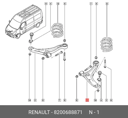 Рычаг подвески RENAULT 82 00 688 871