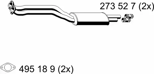глушитель задняя часть Niss 284011 ERNST