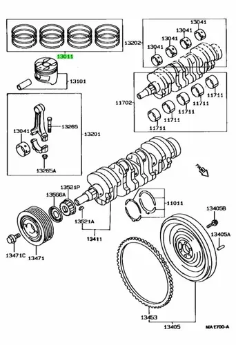 Кольца поршневые TOYOTA / LEXUS 1301102040