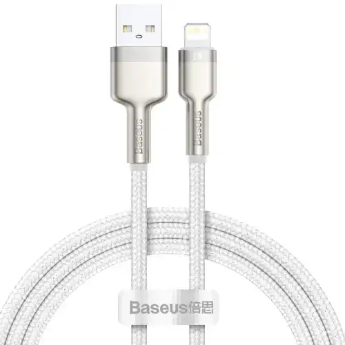 Baseus Cafule Series Metal Data Cable USB to IP 2.4A 1m White CALJK-A02