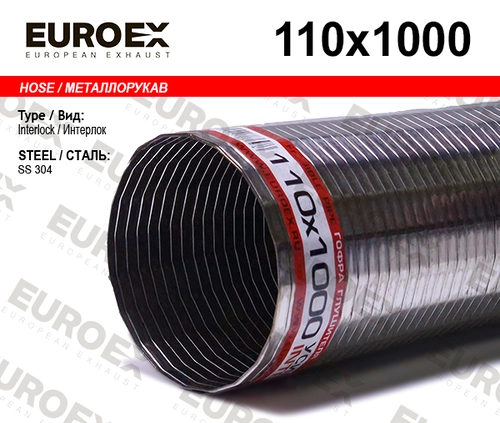 Гофра глушителя EUROEX 110X1000 L= d=