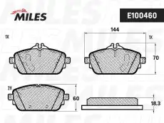 Тормозные колодки дисковые передняя ось MILES E100460