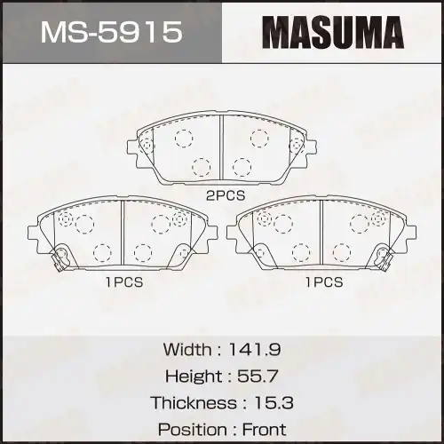 Тормозные колодки дисковые MASUMA MS-5915