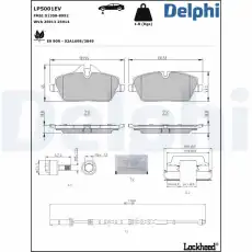 Тормозные колодки дисковые DELPHI LP5001EV