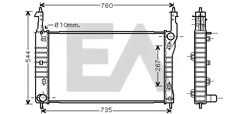Радиатор системы охлаждения двигателя EACLIMA 31R54216