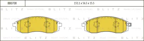 Тормозные колодки дисковые BLITZ BB0708