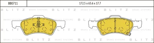 Тормозные колодки дисковые передняя ось BLITZ BB0711