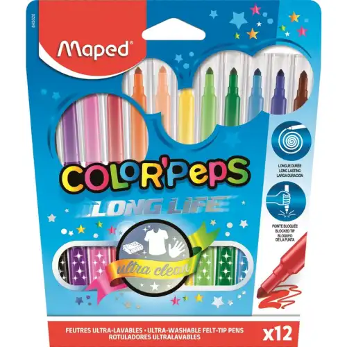 Фломастеры 12цв.,картон упаков,Maped,845020 330927