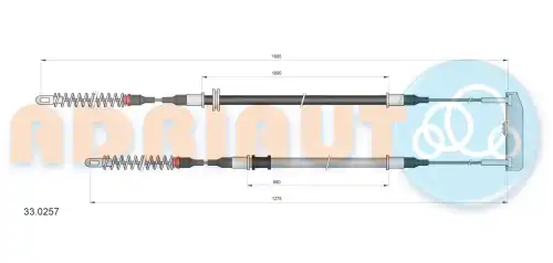 Трос ручного тормоза ADRIAUTO 33.0257