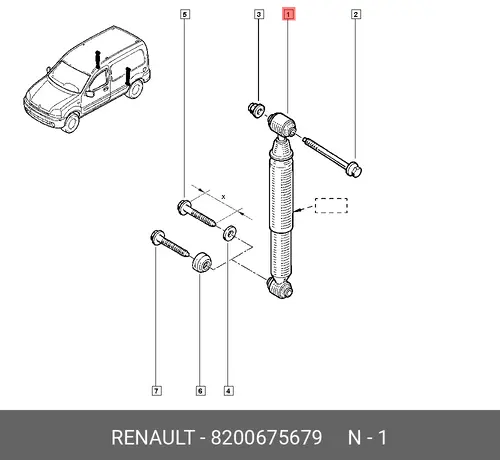 8200675679 АМОРТИЗАТОР ЗАДН RENAULT
