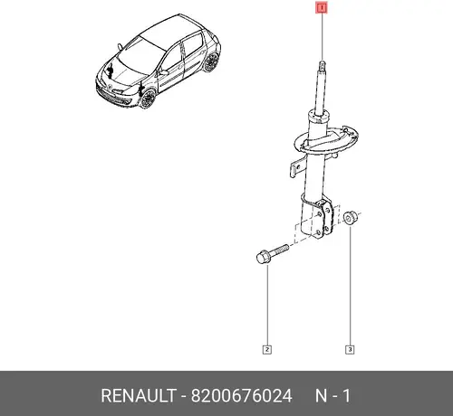АМОРТИЗАТОР ПЕР 8200676024 RENAULT