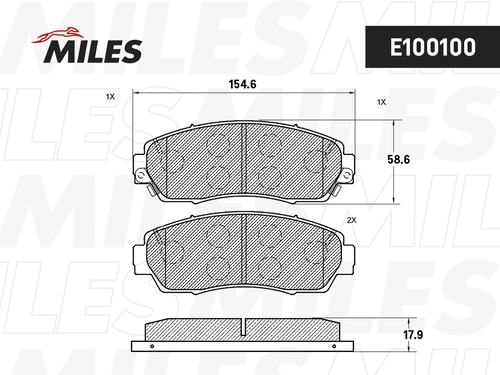 Тормозные колодки дисковые передняя ось MILES E100100
