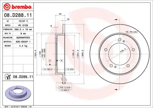 Тормозной диск BREMBO 08D28811