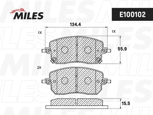 Тормозные колодки дисковые MILES E100102