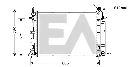Радиатор системы охлаждения двигателя EACLIMA 31R62012