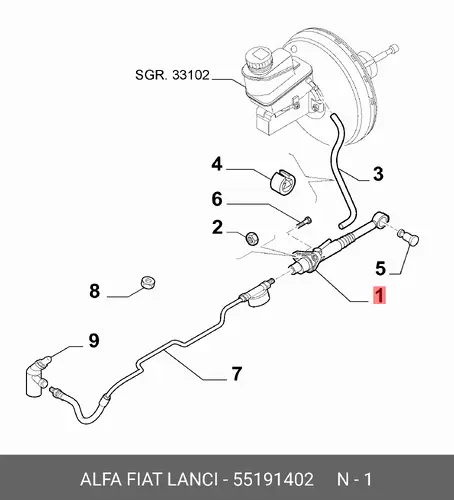 Цилиндр сцепления ALFA ROMEO 55191402