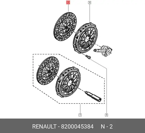 Диск сцепления RENAULT 8200045384